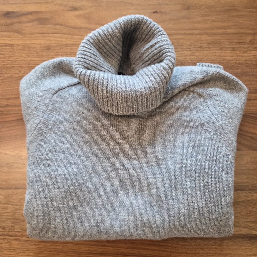 J. Crew Wool Cashmere Blend Turtleneck Sweater Heather Gray, Size Small - Picture 11 of 13